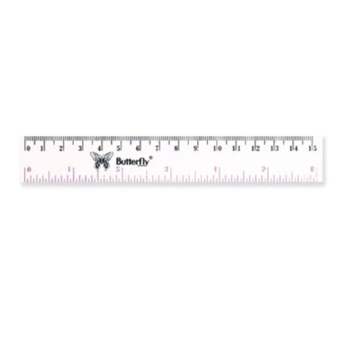 

15cm Penggaris Butterfly Plastik Plastic Acrylic Ruler Mistar ATK1477B