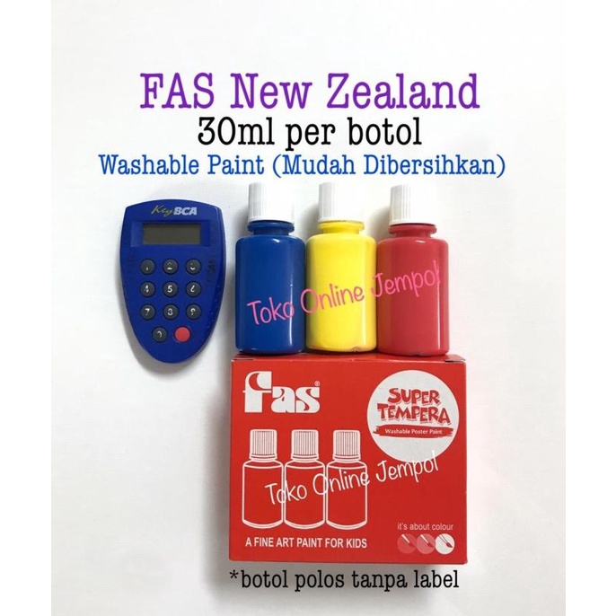 

MINI 30ml Washable Paint 3 Warna FAS finger cat mudah bersih ATK1127FS