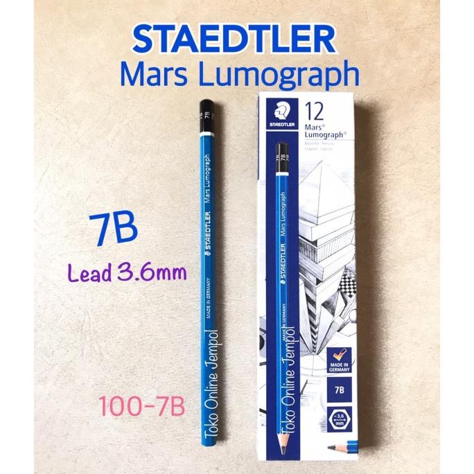 

ATK0717ST biru 7B Mars Lumograph 100-7B 104019 Pensil Staedtler Sketch
