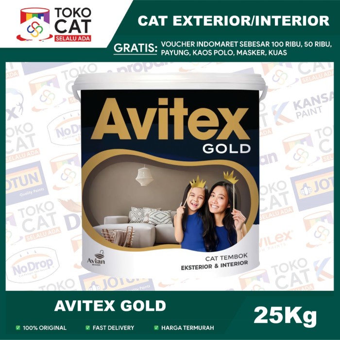Cat Tembok Dalam Avian Avitex Gold Interior Warna Putih 25 Kg Pail  //Cat Tembok Interior
