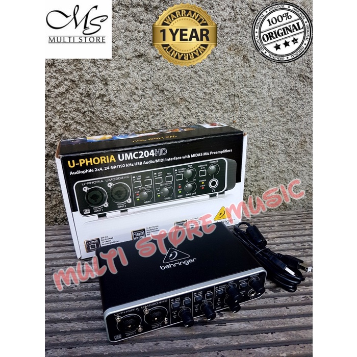 Behringer UMC204HD / UMC 204 HD /UMC 204HD Soundcard with MIDAS Preamp