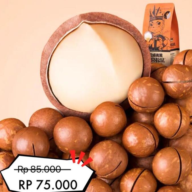 

Kacang macadamia 160g rasa creamy Three Squirrels sehat ready to eat GVS