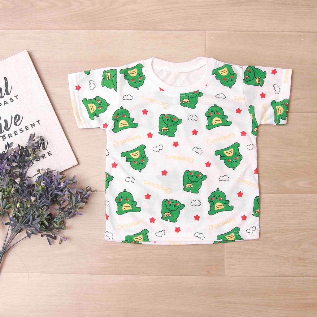 (1 - 8 THN) BAJU ANAK LAKI LAKI / PEREMPUAN KAOS DINOSAURUS BINTANG 0086
