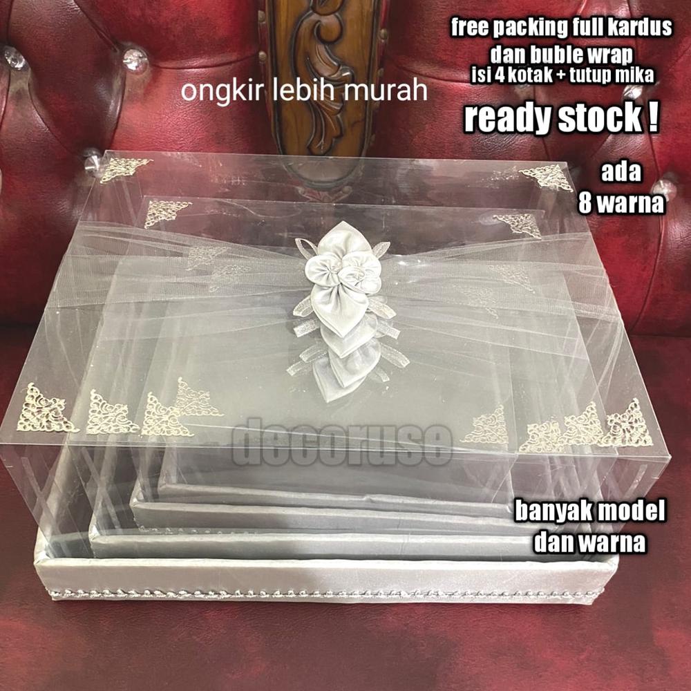 

BIG SALE Kotak hantaran parsel seserahan pernikahan tutup mika isi 4 kotak MURAH