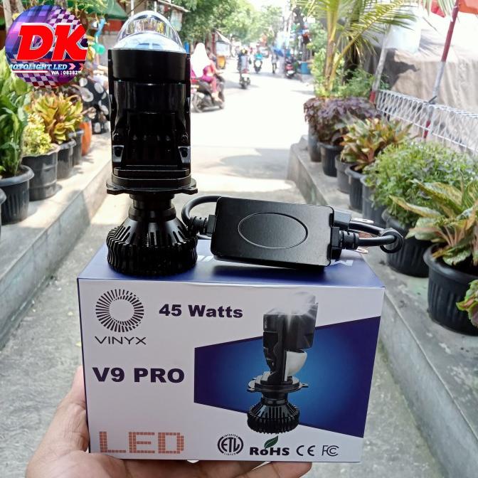 Lampu Headlamp projector mini lens H4 V9 vinyx pro cut off flat