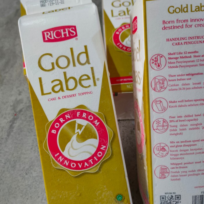 

Rich'S Gold Label Non Dairy Whipping Cream 907 G Rich