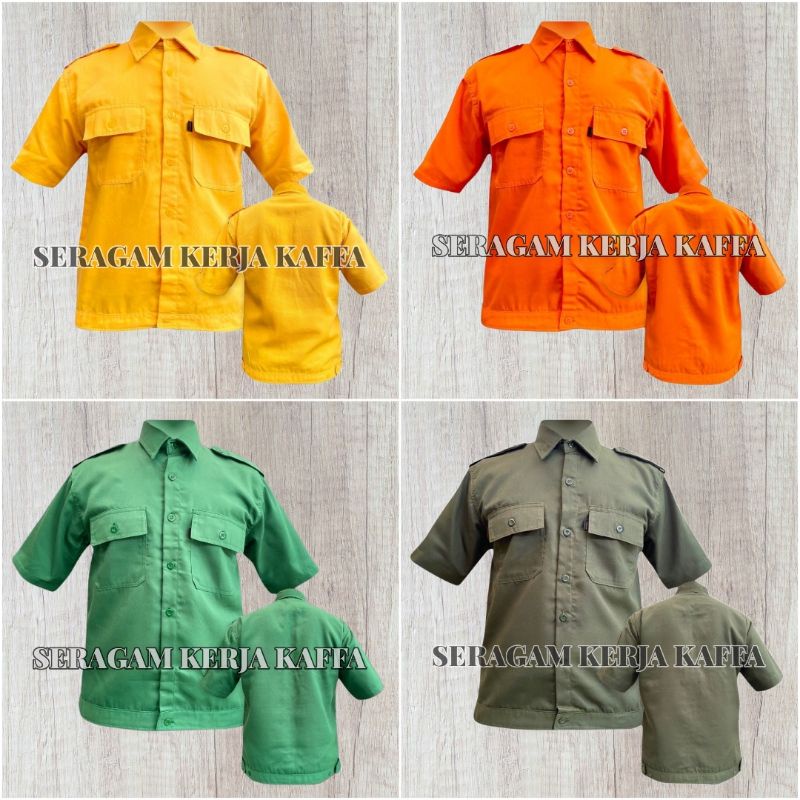Seragam Casual Kasual Polos Seragam Kerja seragam Lengan pendek Premium Seragam kerja seragam lapang