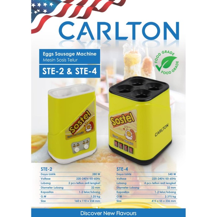 [Baru] Mesin Sosis Telur Pemanggang Sosis Telur 4 Lubang Carlton Limited