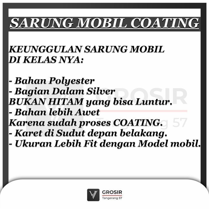 Sarung Mobil Mitsubishi Eterna / Coating Body Cover Mitsubishi Eterna Best