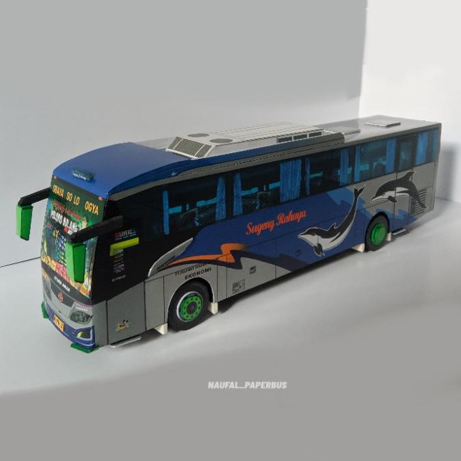 miniatur bus papercraft sugeng rahayu skala 50