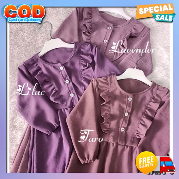Pakaian Ukuran 2-11 Tahun Gamis Gamid Idul Fitri Gami Dres Busana Muslimah Baju Pakaian Kid`S Wanita