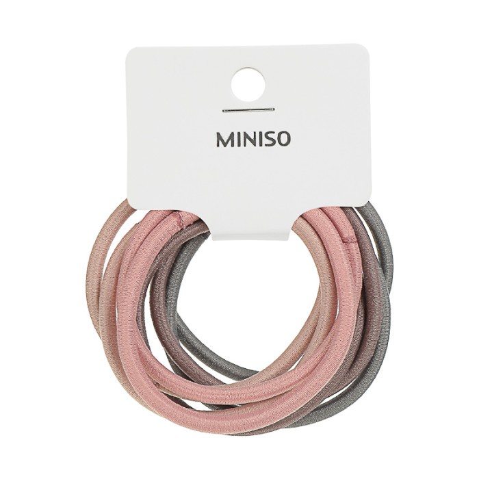 Terbaru Miniso 8Pcs Karet Gelang Berwarna Dasar Rambut Tempel Ikat Rambut Mode
