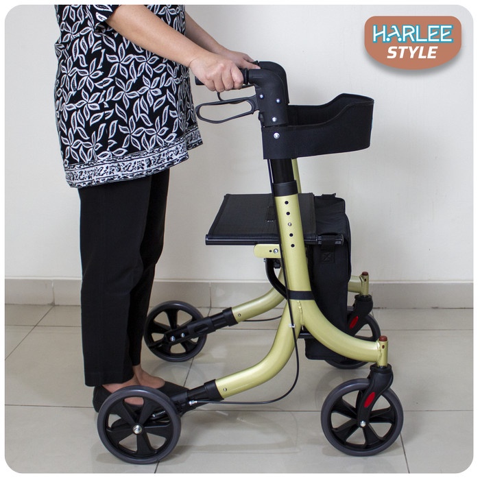 Harlee Style Rollator - Alat Bantu Jalan - Walker Beroda Roda 4