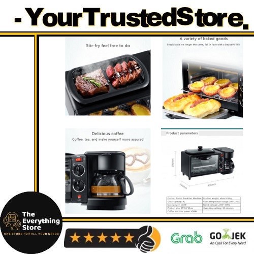 Theeverythingstore Mesin Masak Breakfast 3In1 Oven Panggang Kopi Rebus