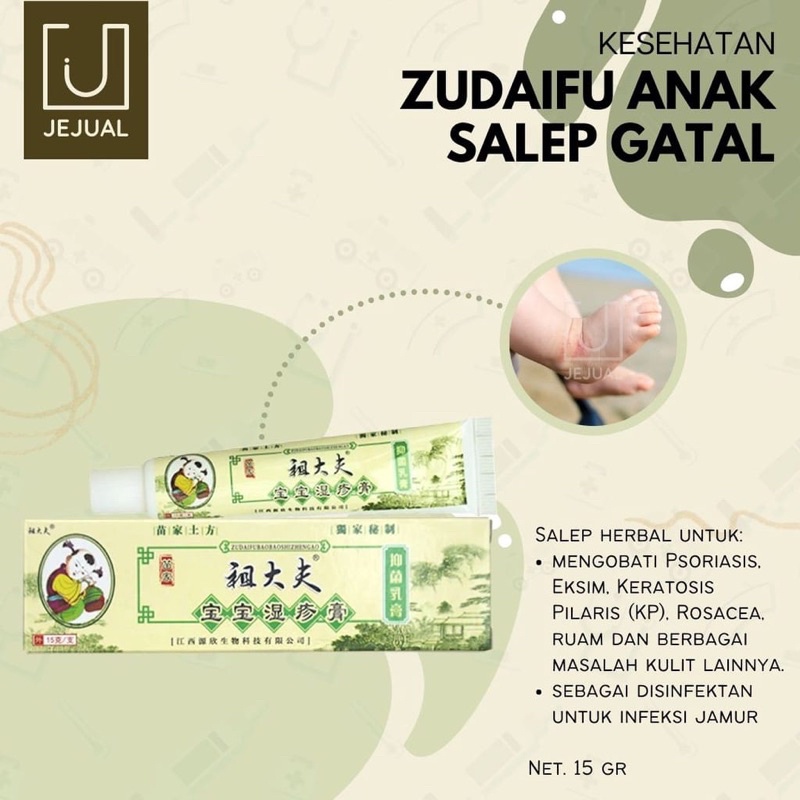 Salep Zudaifu  Obat Gatal Anak-Anak obat eksim obat gatal, salep jamur kurap panu kudis ruam-ruam