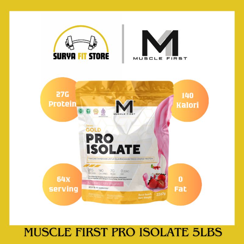 Muscle First Pro Isolate Whey Protein Isolate 5lbs Rasa Strawberry Parfait