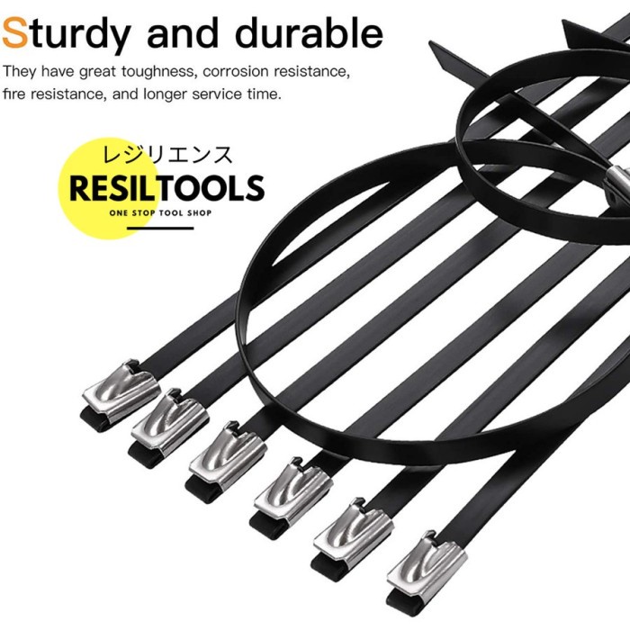 

[COD] Kabel Tis Stainless Hitam Cable Ties Stenlis 4.6 X 300 Mm Per Pack Diskon