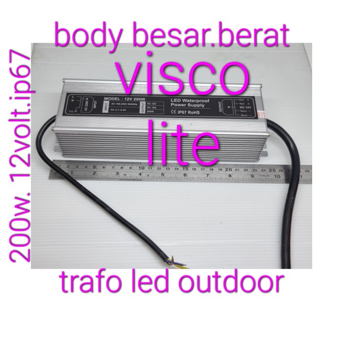 [New] Trafo Led Waterproof 200Watt 200W 12Volt / Ps Driver 12V 200 Watt Ip67 Limited