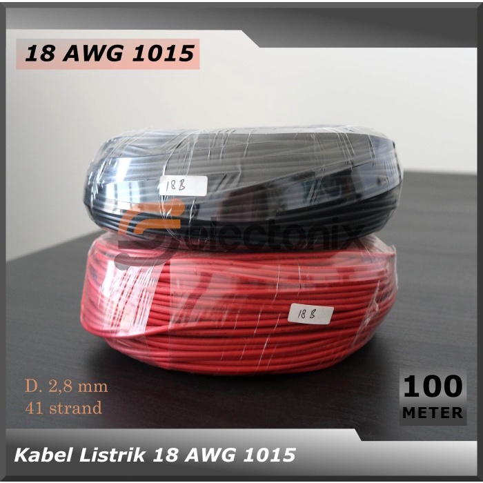 [Ori] Kabel 18 Awg Ul1015 [100 Meter] - Kulit Besar Berkualitas