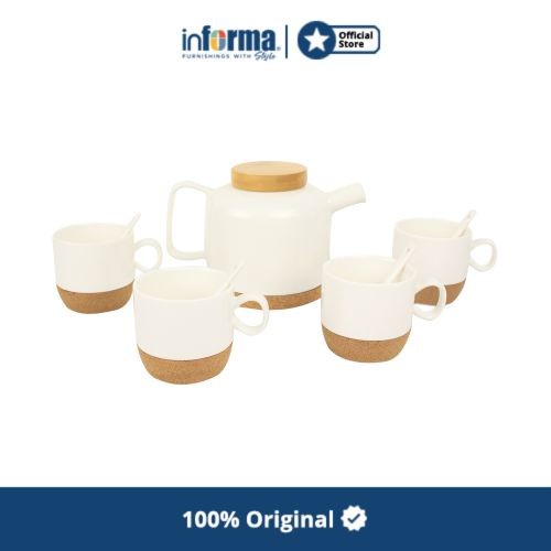 [Ori] Informa - Teko The - Appetite Set 9 Pcs Geniva Teko - Putih Limited