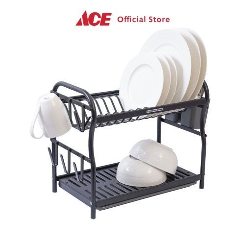 [Ori] Ace Hardware - Masterspace Rak Piring 2 Tingkat - Hitam Terbaru