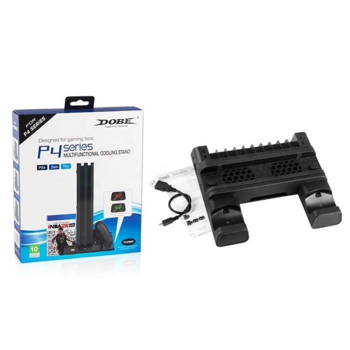 [Original] Ps4 Dobe Multifunctional Cooling Stand Ps4 Pro/Slim/Fat-Led Tp4-19076 Terbaru