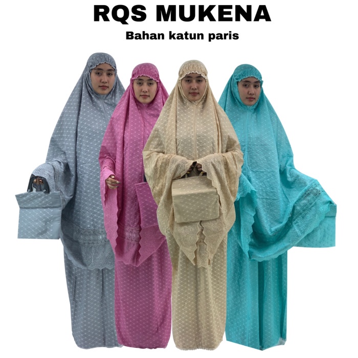 [Original] Mukena Katun Paris Bordir Timbul Bulat Renda Kerancang Terbaru