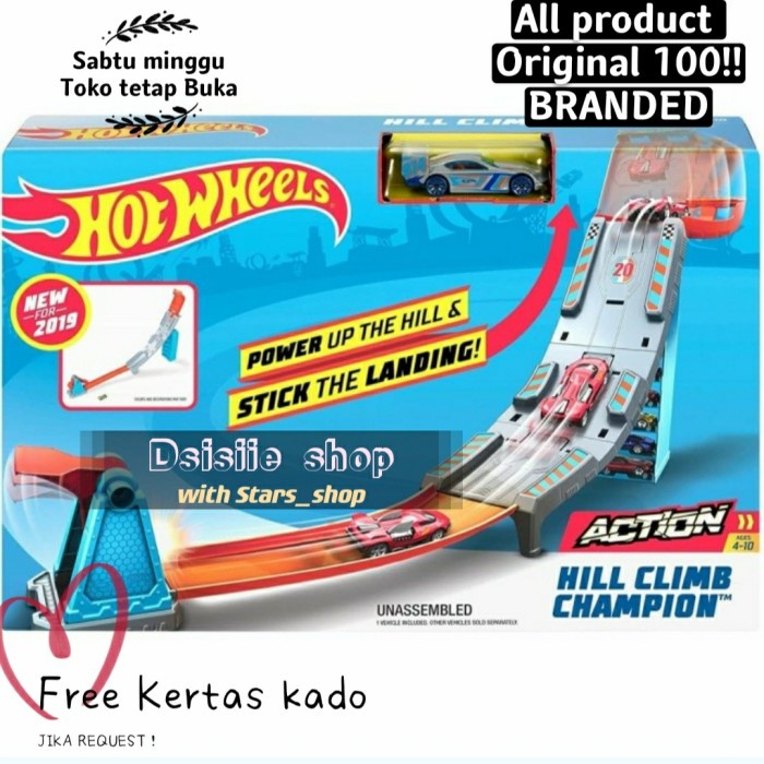 ✅COD Hot Wheels Hill Climb Champion Track Playset Original Hotwheels Mattel Diskon