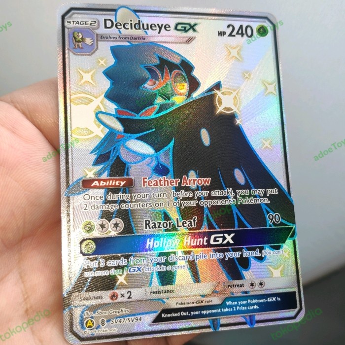 ✅COD Shiny Decidueye Gx Kartu Pokemon No Charizard Venusaur Sr Hr Aa Vstar Terbaru
