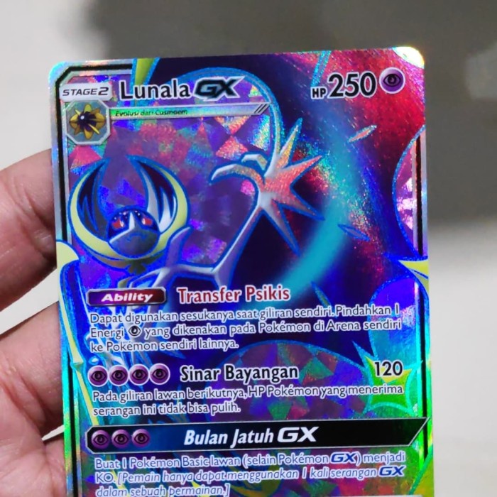 ✅COD Lunala Gx Sr Kartu Pokemon Tcg Kebangkitan Legenda Terbatas