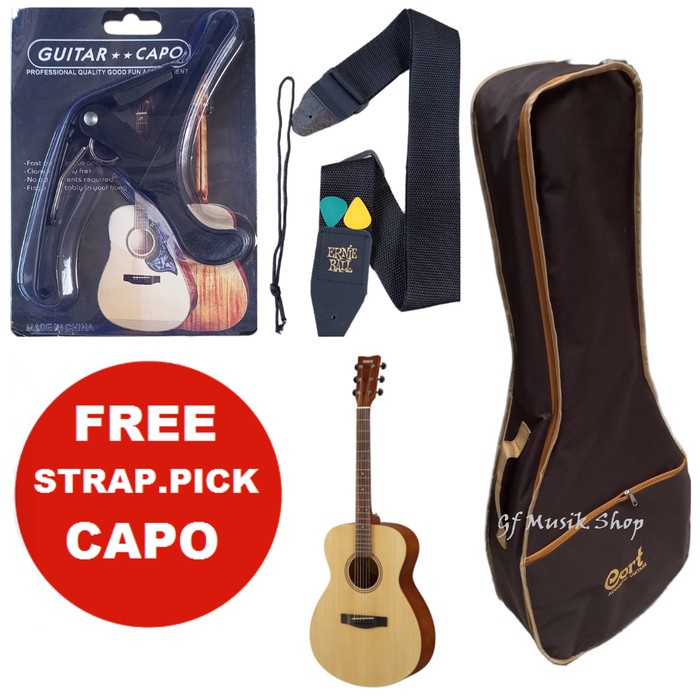 ✅New Tas Gitar Akustik Cort Jumbo Warna Coklat Free Capo Dan Strap Pic Dua Terbaru