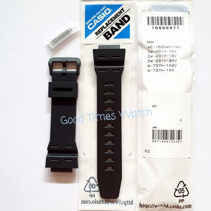 ✅New Ori Strap Casio Ae 1500Wh Dw 291H W 737H Dw 291 W 737 Casio Original Berkualitas