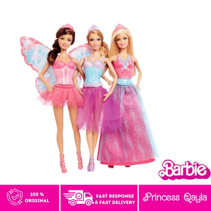 ✅New Barbie Mix And Match Fairy Tale 12'' High Dolls - Original 100 Terbaru