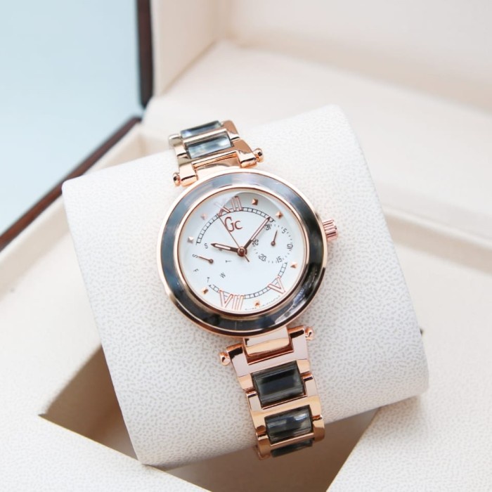 ✅New Ori Jam Tangan Wanita Guess Collection Gc Rosegold Black Ii Chrono Aktif Berkualitas
