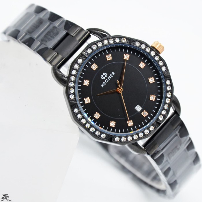 ✅New Ori Hegner 5038Lb / Hegner 5038 - Jam Tangan Wanita Original - Black Diskon