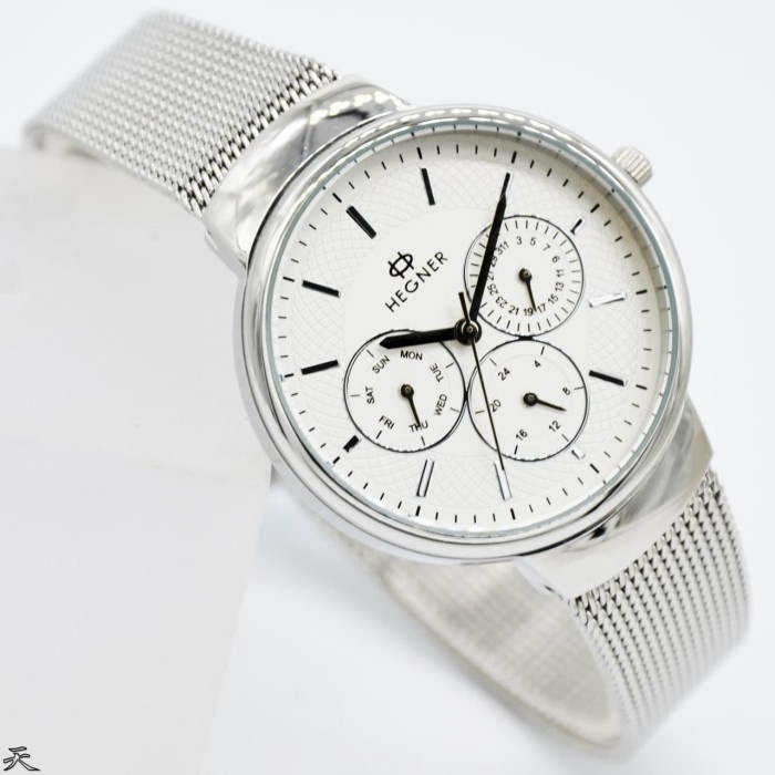 ✅New Ori Hegner 5053Ls / Hegner 5053- Jam Tangan Wanita Original - Silver Putih Terbaru