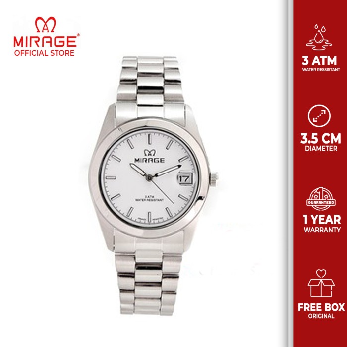 ✅New Ori Jam Tangan Pria Mirage Premium Original Ts195M Silver Terbaru
