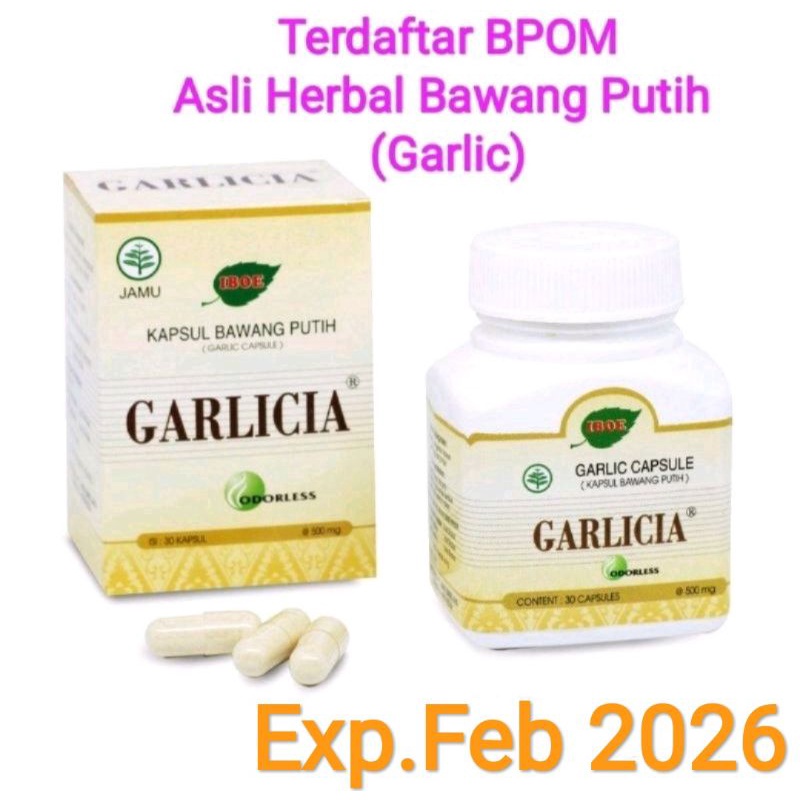 

Jamu IBOE Garlicia Kapsul (Obat Hipertensi Kolesterol Alami) 30's (Bawang Putih Odorless Garlic Kapsul)
