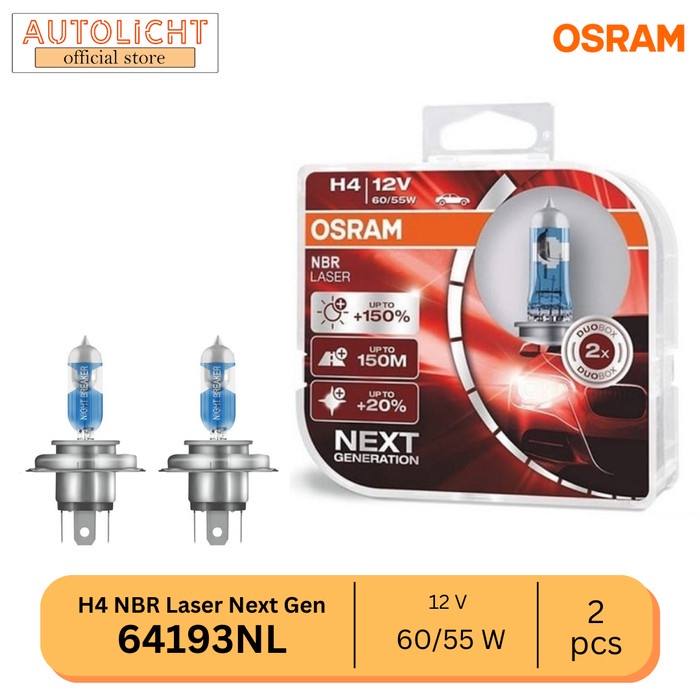 ✨COD Lampu Mobil H4 Nbr Laser Next Generation Osram H4 Nbr Laser 64193Nl Berkualitas