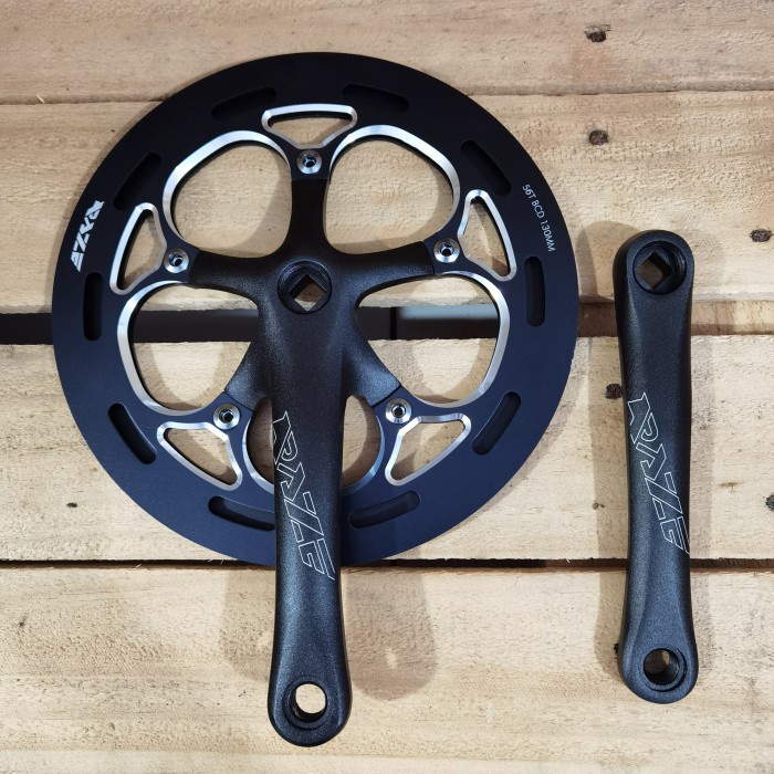[Baru] Crankset Sepeda Lipat Raze Elite 56T 170Mm Alloy Black Berkualitas