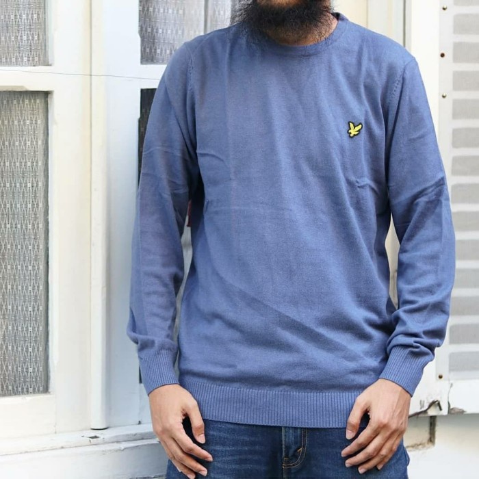 [COD] Lyle Scott Merino Jumper Indigo Blue Original Diskon