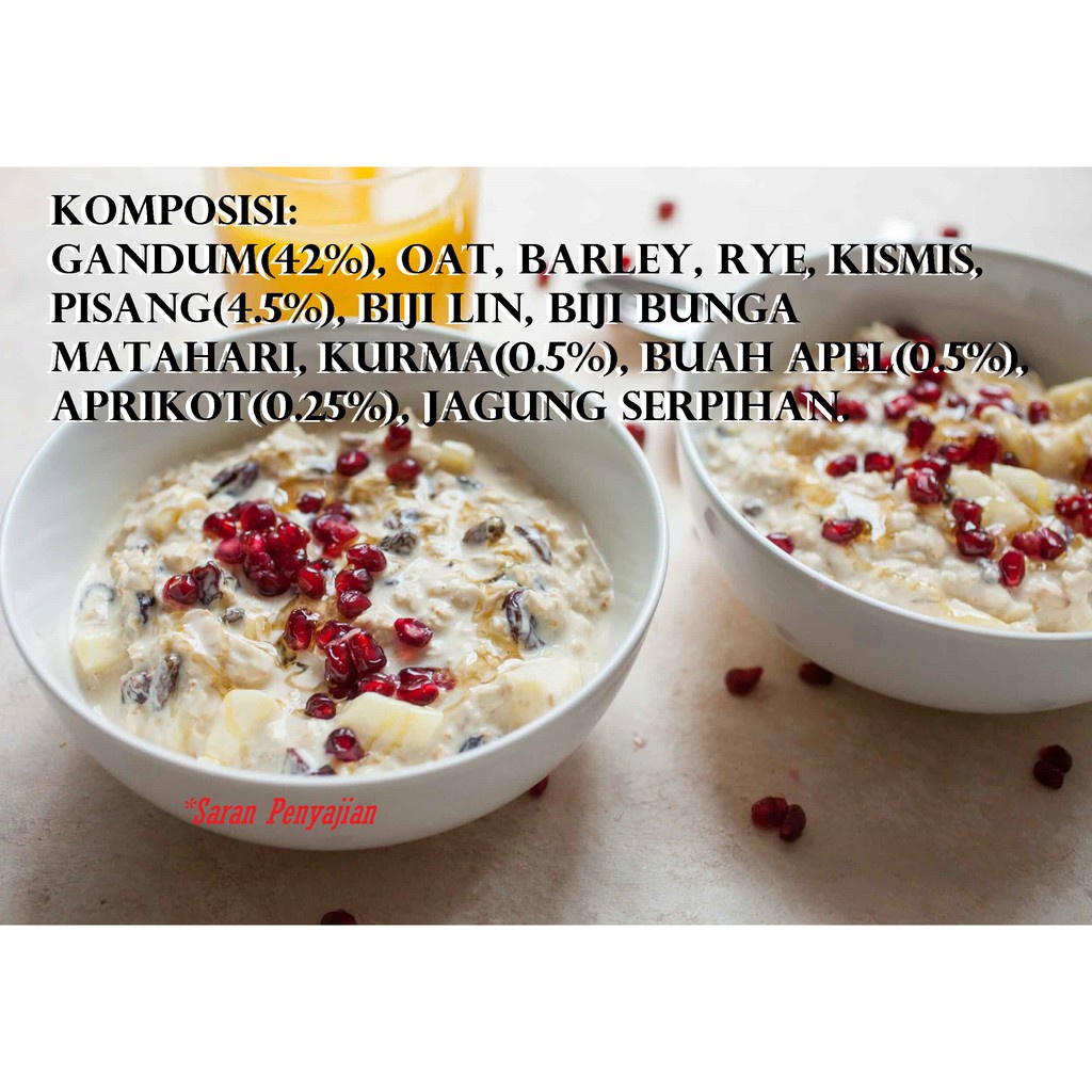 

Muesli Sereal Sarapan Buah Kering Dried Fruit Oat Oatmeal Cereal Indo 365 Indo 1Kg 1 Kg