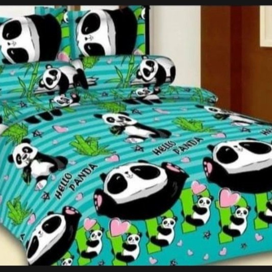 ✅Ori Seprei/Sprei/Sprai Katun Jepang Motif Teddy Bear/Panda Uk.180X200 Berkualitas