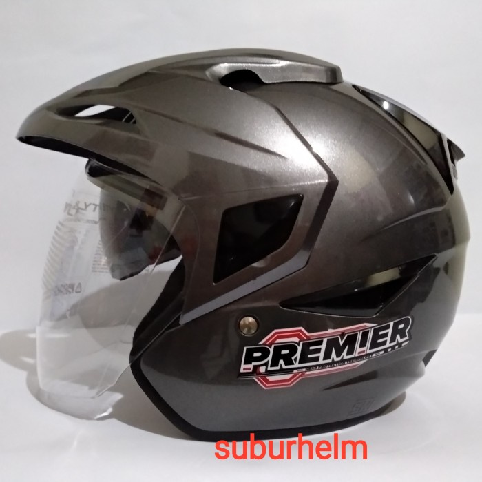 ✅Sale Helm Asca Premier Solid Gun Metal Double Visor Half Face Sni Ori Diskon