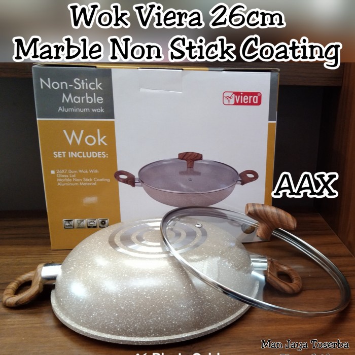 ✅Original Wok Viera Marble  Tutup Kaca 26Cm Terbatas