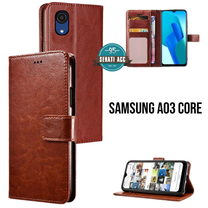 SAMSUNG A03 CORE Casing dompet flip cover leather case kulit premium
