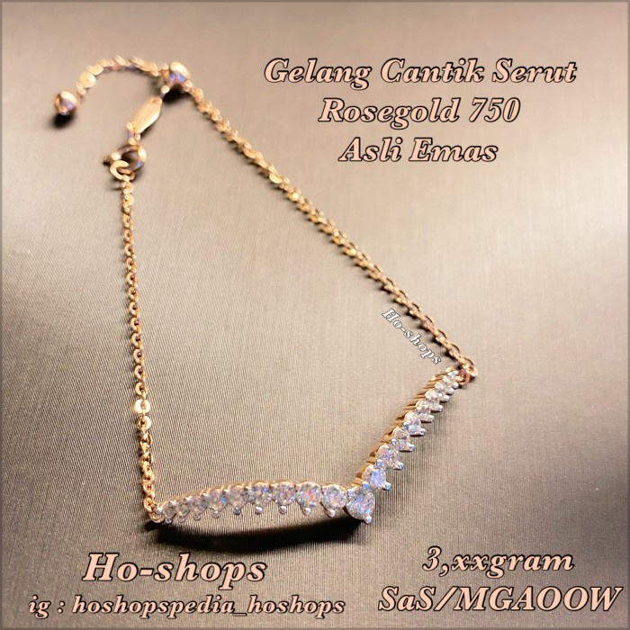✨Sale Gelang Serut Cantik Rosegold Kadar 750 Asli Emas Limited