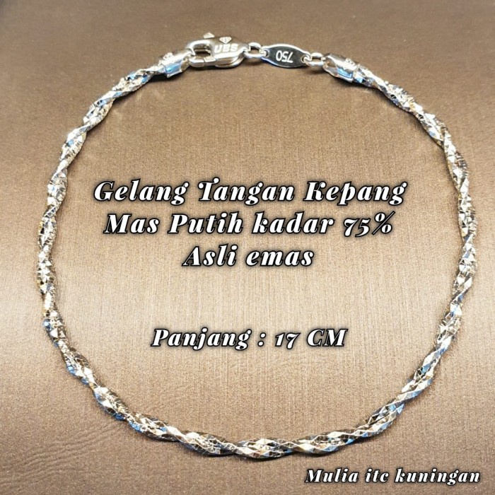 ✨Sale Gelang Tangan Coker Mas Putih Kadar 75 Asli Emas Mg476 Diskon