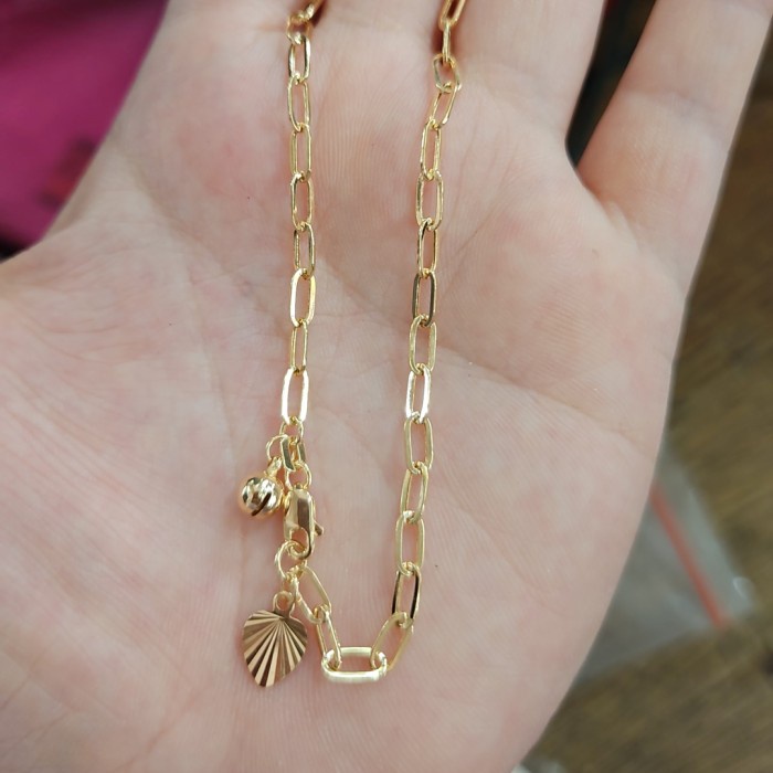 ✨Sale Gelang Kaki Nori 700 70 16K Emas Asli Gold Hwt Bunyi Kerincing Terbaru