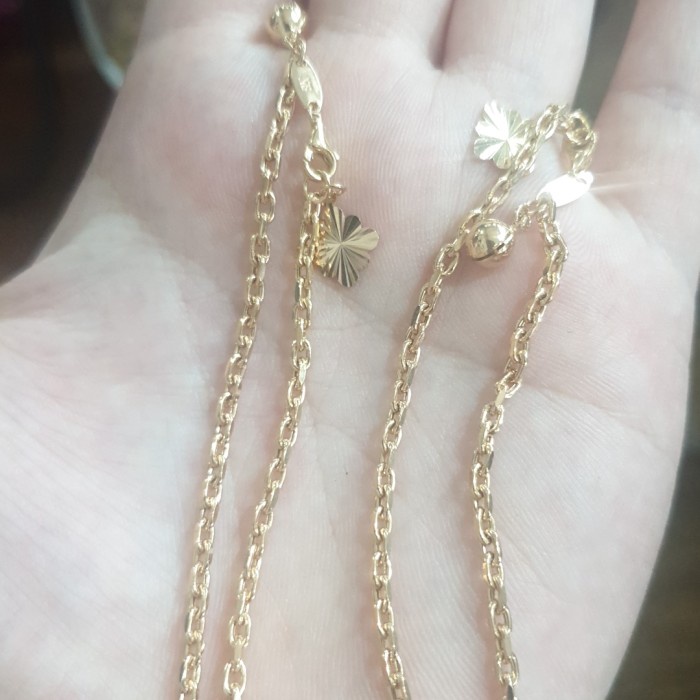 ✨Sale Gelang Rantai Hollow Syahnaz Polos Emas Asli 375 17Cm 17 Cm Murah Berkualitas